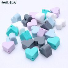 MHS.SUN 15mm Heart Shape Loose Silicone Beads For Baby Infant Chewable Teething Beads DIY Nursing Jewelry Making Accessories 2024 - buy cheap
