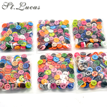 100 pçs/lote resina botão de costura redonda 2 buracos 10mm diy acessório vestuário scrapbooking para crianças pano doce cor botão 2024 - compre barato