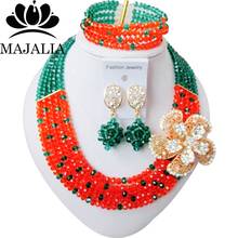 Fashion african jewelry set orange nigerian wedding african beads jewelry set crystal Free shipping Majalia-239 2024 - buy cheap