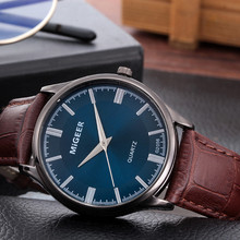 Аналоговые кварцевые наручные часы из сплава с кожаным ремешком 2024 - купить недорого
