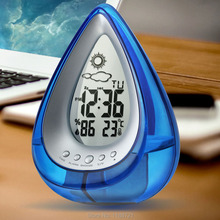 Water drop shape LED clock Stylish Digital LCD Display Water Powered Alarm Clock Hydro powered Clock Temperature Display 2024 - buy cheap
