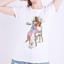 Модные футболки для мамы и дочки; Модальная женская летняя белая футболка; модная Милая повседневная одежда для мамы; суперсемейный Топ; одежда 2024 - купить недорого