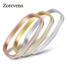 Zorctens novas pulseiras e braceletes de aço inoxidável, ouro rosê/dourado/prata, 2 fileiras com zircônia cúbica brilhante, para mulheres 2024 - compre barato