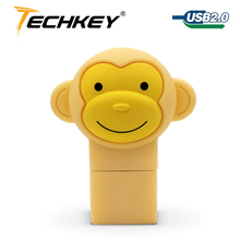 TECKEY usb flash drive 64GB pen drive 32GB flash drive 16GB cle usb cute cartoon monkey 8GB pendrive memoria stick U disk gifts 2024 - buy cheap
