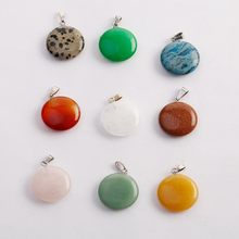 Wholesale 50pcs/lot Hot Sell 20mm Color mixing Round Pendant Crystal Natural Stone Pendant for Jewelry Making Free shipping 2024 - buy cheap
