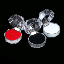 1/4 unidades caixa acrílica transparente anel cristal brinco armazenamento jóias caixa de exposição caixa organizador 2024 - compre barato