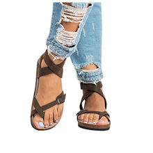 Sandalias planas con hebilla para mujer, zapatos de playa a la moda, color negro, para verano, 2020 2024 - compra barato
