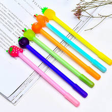 6 pcs Fruit gel pens Black color Orange Pineapple Pear 0.5mm roll ball pens for writing Stationery Office School supplies F746 2024 - buy cheap