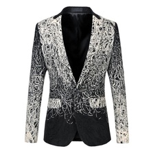 Última moda para hombre traje Floral Blazers Casual único para hombre Floral hecho a medida traje chaqueta para hombre escénica para fiesta Blazers 2024 - compra barato