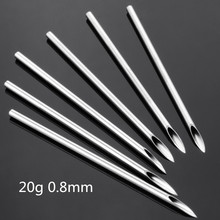 10 pcs 20G 0.8mm Agulhas de Tatuagem Aço Inoxidável Agulha Estéril Para A Beleza Do Corpo Jóia Piercing do Nariz Lábio Ouvido ferramentas 2024 - compre barato