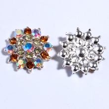 Botones de aleación de Metal de cristal plateado para invitación de boda, botones de diamantes de imitación para decoración del hogar, 10 piezas, 20MM 2023 - compra barato