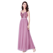 Spring Summer 2019 New Fashion Sexy V-neck Evening Dress Spaghetti Strap Party Long Prom Dresses Chiffon Banquet Dress 2024 - buy cheap