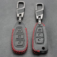3 Button Leather Car Remote Key Fob Shell Cover Case For Ford Focus RS Fiesta Mondeo Kuga B-Max Grand C-MAX S-MAX Galaxy 2024 - buy cheap