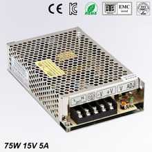 Best quality 15V 5A 75W Switching Power Supply Driver for LED Strip AC 100-240V Input to DC 15V free shipping 2024 - buy cheap