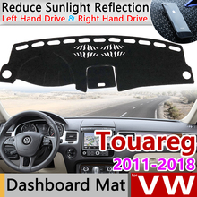 Para vw volkswagen touareg 7 p 2011 ~ 2018 tapete antiderrapante almofada de cobertura do painel pára-sol dashmat tapete acessórios 2012 2014 2015 2016 2024 - compre barato