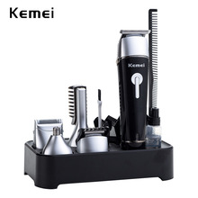 Профессиональная машинка для стрижки волос Kemei, перезаряжаемый триммер для мужчин, электробритва, для парикмахеров, носа 2024 - купить недорого