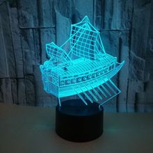 New Sailing 3d Lamp 7 color Touch Led Stereovision 3d Night Desk Lamps Home Gift Atmosphere Small Table Lamp 2024 - buy cheap