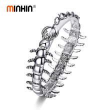 MINHIN-pulsera de acero con diseño de ciempiés para hombre, pulsera con cadena, joyería Punk, regalo de moda 2024 - compra barato