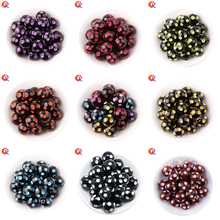 Grânulos de resina redondos e pretos, joias da moda 100-20mm com cores misturadas de bolinhas, para jóias artesanais 2024 - compre barato