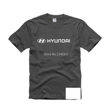 O novo logotipo camiseta de algodão para verão com gola redonda e manga curta da moda hyundai 2024 - compre barato
