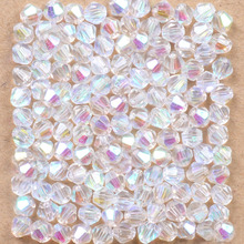 Contas de cristal áustria para bicone 4mm, contas coloridas e brancas com pingente de vidro, contas espaçadoras soltas para fabricação de joias diy, 100 peças 2024 - compre barato