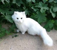 cute simulation cat lifelike handicraft white cat model gift about 26x28cm 2024 - buy cheap