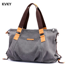 Kvky bolsa de mão de lona feminina, bolsa de ombro de grande capacidade bolsa carteiro de marca bolsa para compras feminina 2024 - compre barato