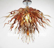 Flower Design Amber LED Crystal Handmade Glass Chandelier 2024 - buy cheap