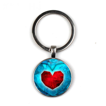 Steampunk Zelda a heart-shaped bright Key Chain unique handmade Glass Cabochons Supplies Craft Keychain Pendant 2024 - buy cheap