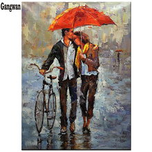 DIY Diamond Embroidery Couple in the rain full Square/round drill mosaic New Arrival 5d Cross Stitch diamond painting decoration 2024 - buy cheap