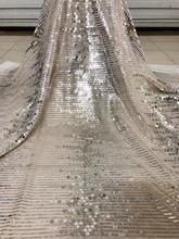 Красивый вид блесток чистая африканская вышитая Тюль кружевная ткань JIANXI.C-122516 для модного платья 2024 - купить недорого