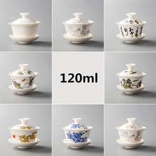 Chinese Teaset Elegant Gaiwan Tea Cups 120ml Traditional Ceramic Tea Tureen Lid Bowl Saucer Zisha Kung Fu Tea Cup Drop Shipping 2024 - buy cheap