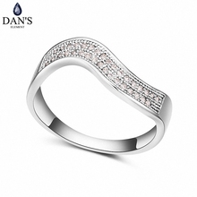 DAN'S Real Austrian Crystals  Brand    AAA Zirconia  Micro Inlays  Fashion Ring for women New Geometric 112293white 2024 - buy cheap