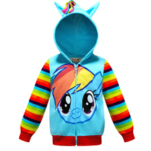 Sudadera con capucha de My Little Poly para niñas, chaqueta bonita de poni, cortavientos, ropa deportiva de calle, primavera y otoño, 2019 2024 - compra barato