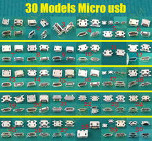 30Models 300pcs/lot Female Micro USB Connector Socket Charging Port for Samsung Lenovo Huawei zte Sony meizu etc mobile phone 2024 - buy cheap