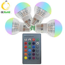 E27 E14 GU10 LED RGB Bulb lamp AC110V 220V 5W Spotlight dimmable magic Holiday RGB lighting+IR Remote Control 16 colors 2024 - buy cheap