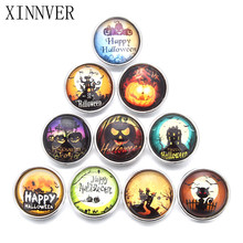 10pcs/lot Halloween Pumpkin Lantern Ghost Zombie Demon 18mm Glass snap button Jewelry Fit snap Bracelet Snap Jewelry 2024 - buy cheap