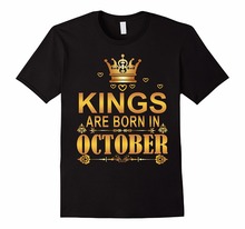 2019 New Fashion Design Men Casual Short Sleeve Tops Tees Kings Are Born In October Shirt cool Tee shirts for men T shirt 2024 - buy cheap