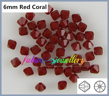 Free Shipping! 288pcs/Lot,  AAA Chinese Top Quality 6mm Red Coral Crystal Bicone Beads 2024 - buy cheap