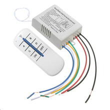 Kit de interruptor/controle remoto sem fio, ac 220v, 30m, 4 saídas, controle remoto digital rf para iluminação de quarto 2024 - compre barato
