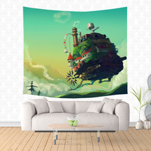 Customized Howls Moving Castle Print Wall Tapestry Decorative Wall Handing Tapestries Bedroom Home Decor Art Travel Mattress 2024 - buy cheap