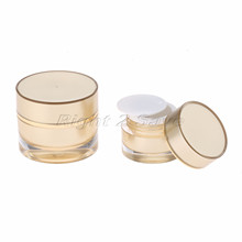 Pote de creme facial de ouro acrílico 5g/10g, recipiente cosmético vazio redondo, garrafa portátil para viagem, ferramenta de maquiagem recarregável 2024 - compre barato