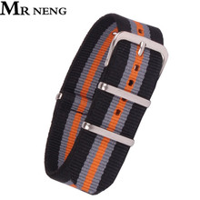 MR NENG Brand Watchband (Black&Orange&Red&Blue&Black) Strap 24mm 22mm 20mm 18mm Nylon Strap NATO Watch Band  18-24 mm 2024 - buy cheap