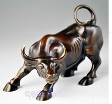 wang 0002 Big Wall Street Bronze Fierce Bull Statue 8inch 2024 - buy cheap