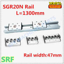 47mm width Rectangle Linear Rail SGR20N L=1300mm Internal Dual-Shaft Linear Roller Guide Rail with SGB20N wheel slide block 2024 - buy cheap