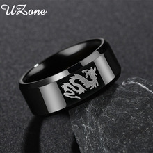 UZone New Fashion Metal Dragon Rings Stainless Steel Black Punk Jewelry Hypotenuse For Men Biker Gift 2024 - buy cheap
