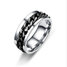 8 мм, цветное кольцо для мужчин, обручальные кольца, мужские кольца из нержавеющей стали, цепь, подарки, вечерние кольца Anel, прозрачные модные ювелирные изделия в стиле панк 2024 - купить недорого
