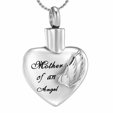 K9917 Mom Of An Angel Heart Cremation Jewelry for Ashes Pendant Custom Engraved Stainless Steel Urn Memorial Keepsake Necklace 2024 - buy cheap