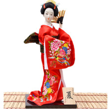 Quimono geisha artificial, artesanato japonês de 30cm para decoração de casa, ornamentos de casa de cor vermelha em miniatura 2024 - compre barato