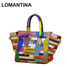 LOMANTINA Hot! Designer Handbags High Quality Cow Leather Smiley Tote Women Bag, Smile Face Purses And Handbags Colorful 2024 - buy cheap